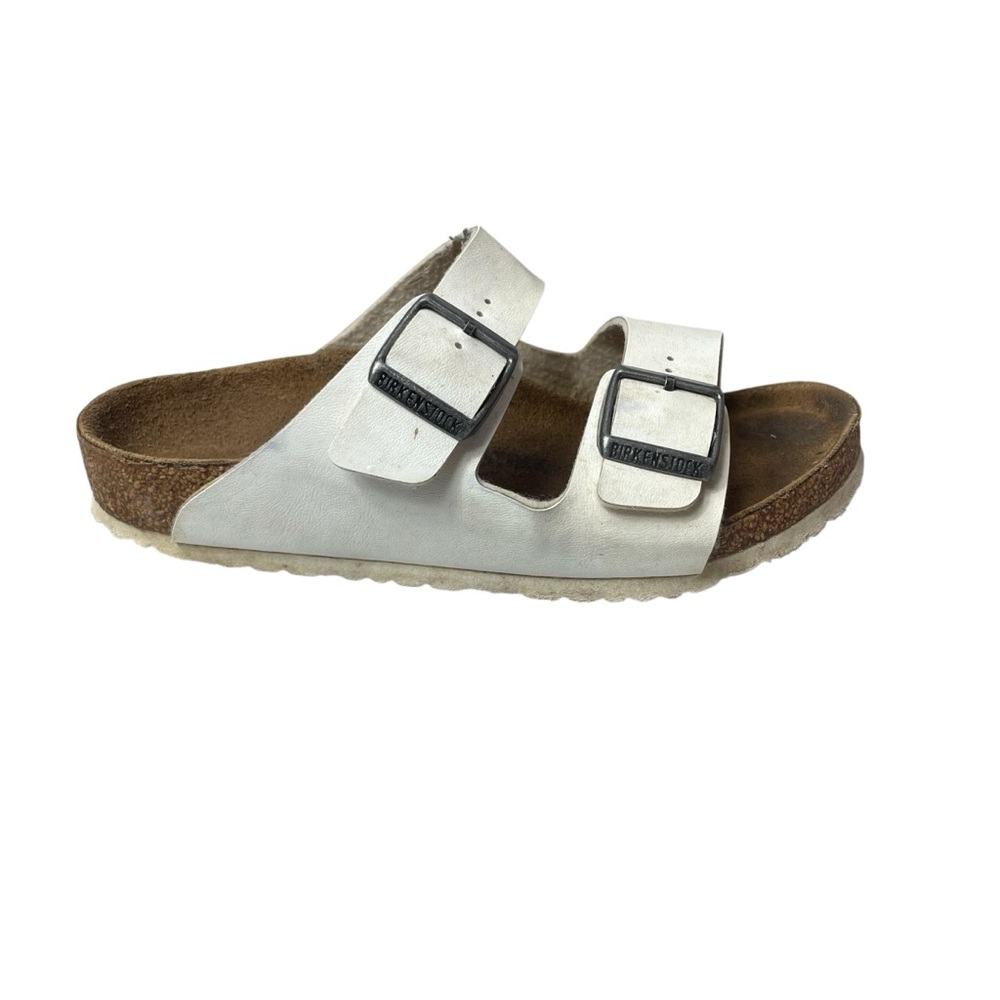Birkenstock White and Brown Sandals‎ with Adjustable Straps